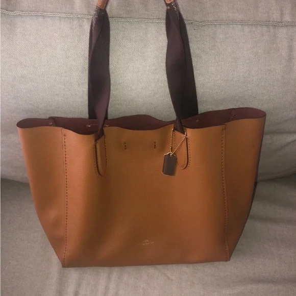 Coach Derby Brown Leather Tote Bag - Picture 1 of 5